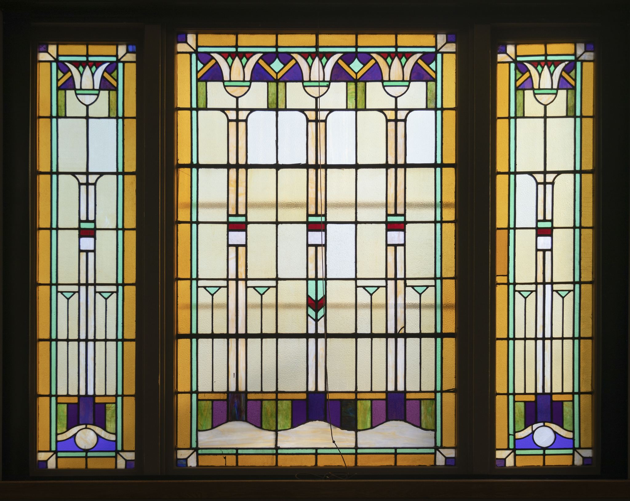 Stained glass window in Mohler Lab