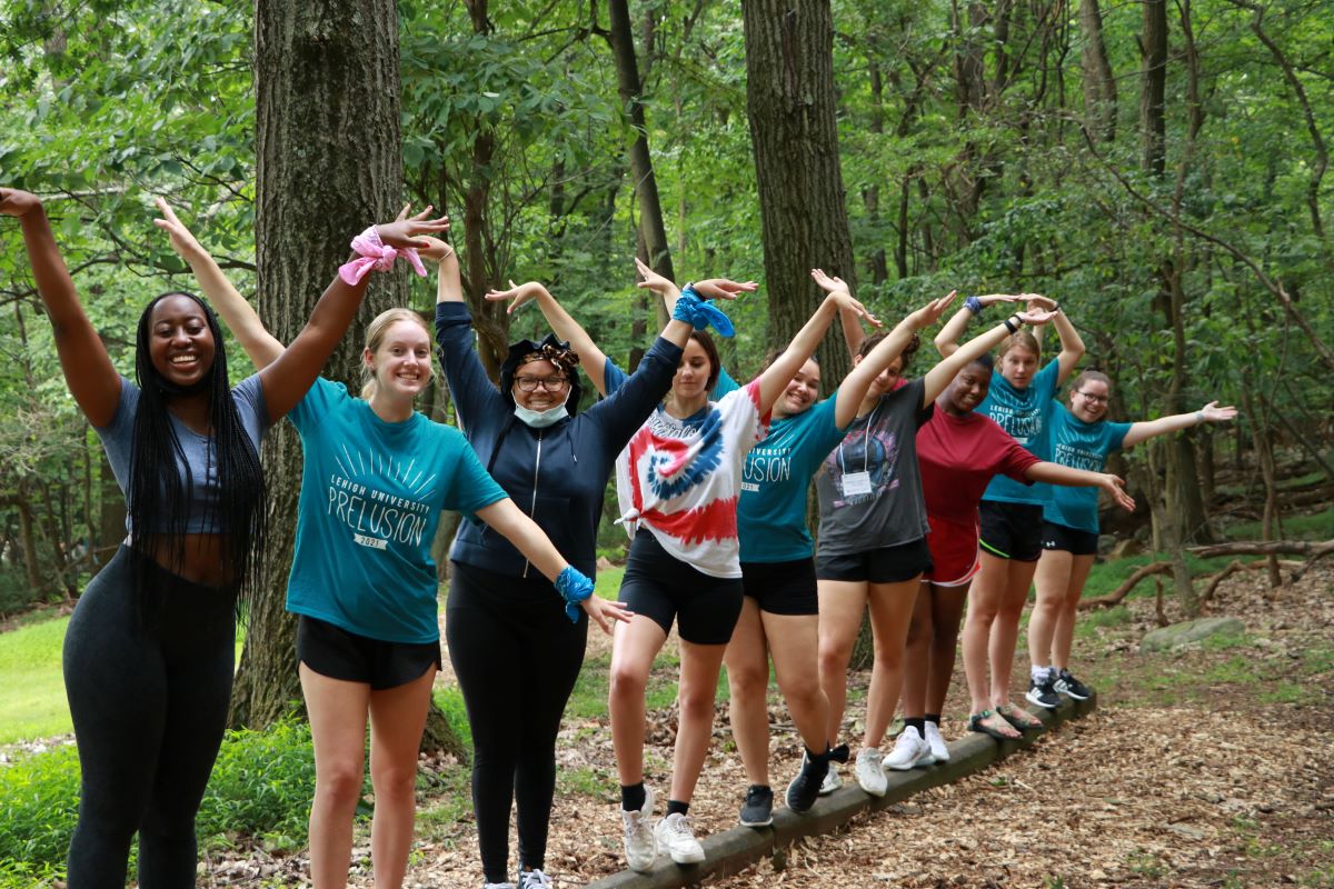 Participants on ropes course
