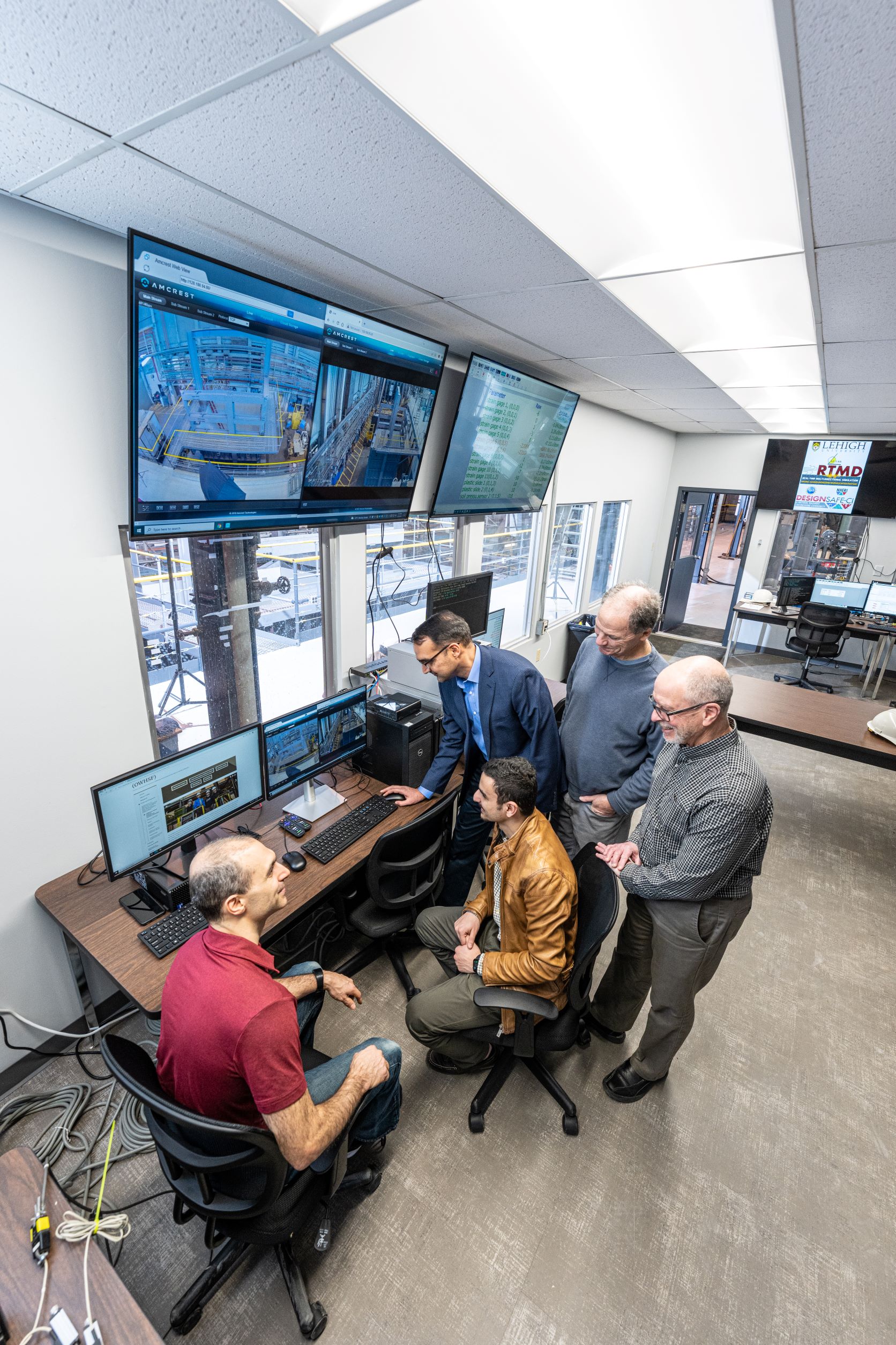 Research team in control room