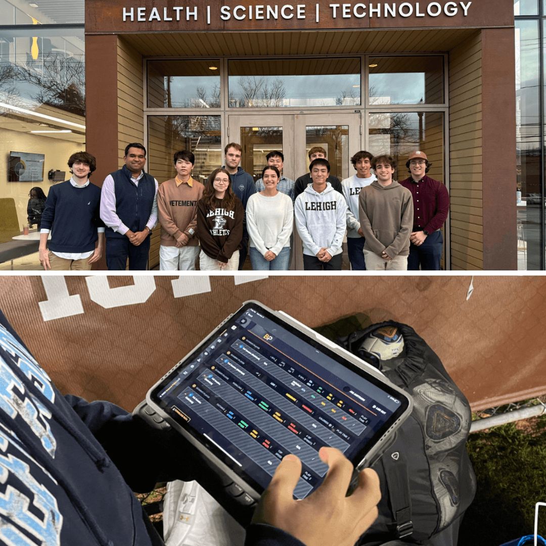 Top: Seshadri Lab members; bottom: Beyond Pulse technology shown on tablet