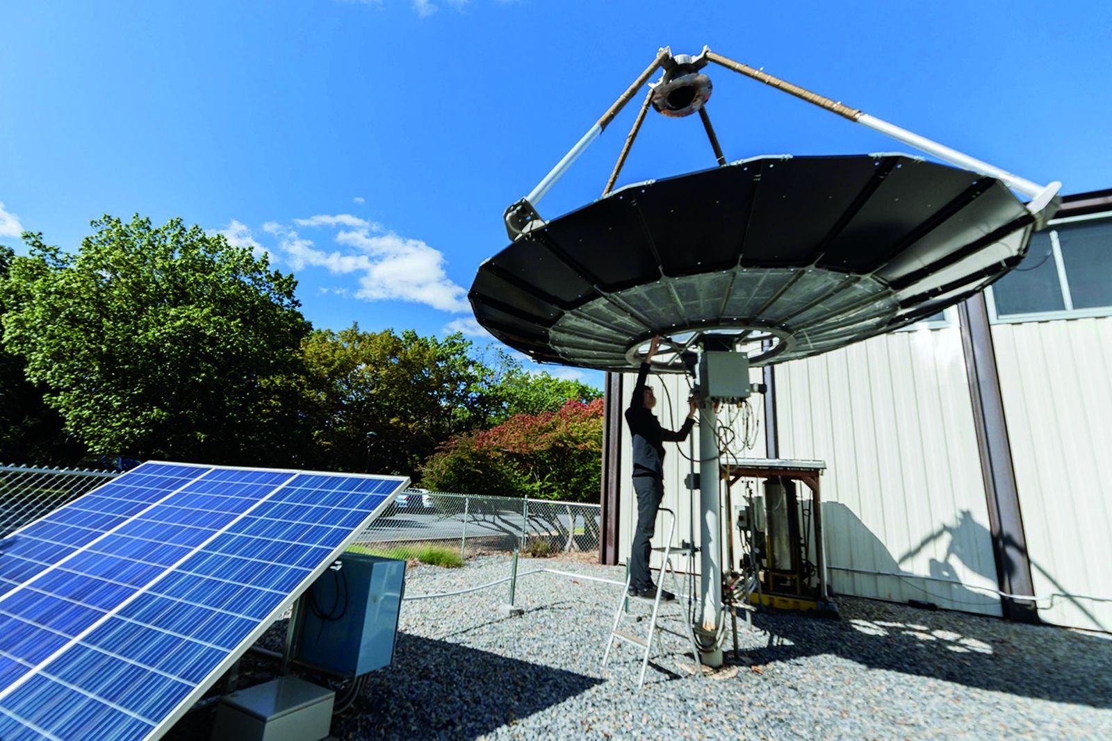 A solar concentrating dish and photovoltaic array at Lehigh's Energy Research Center