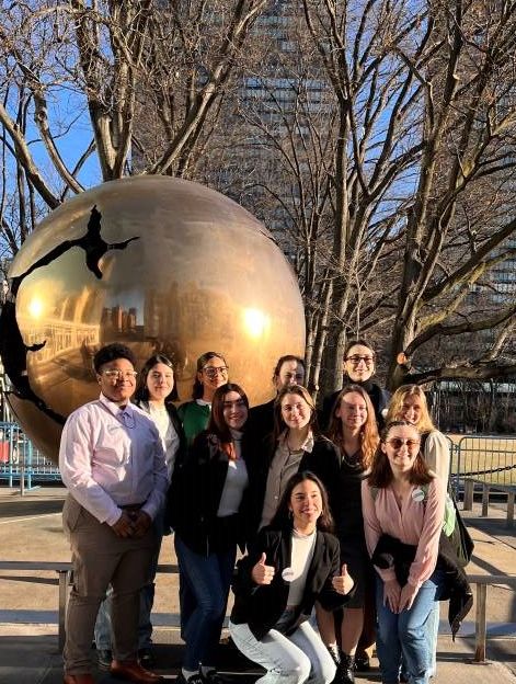 Lehigh students in front of UN Headquarters