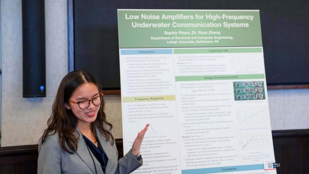 Student presents poster at 2025 UGRS