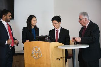 IBE students and professor
