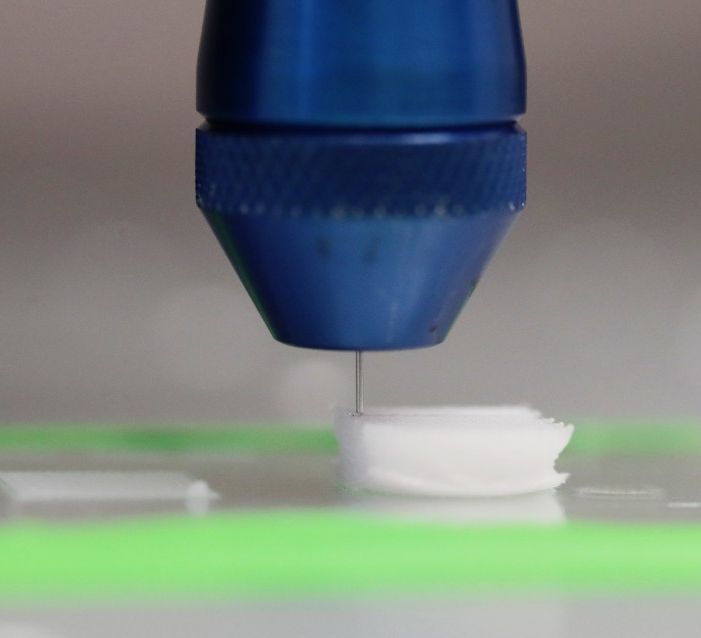Printer head on a solvent-cast 3D printer