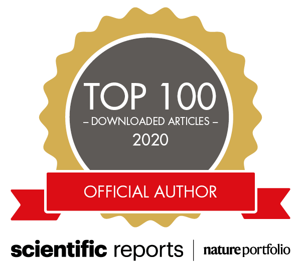 Top 100 Author Badge Scientific Reports