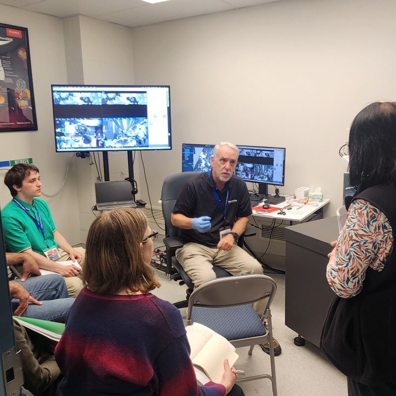 LMS instructor with students