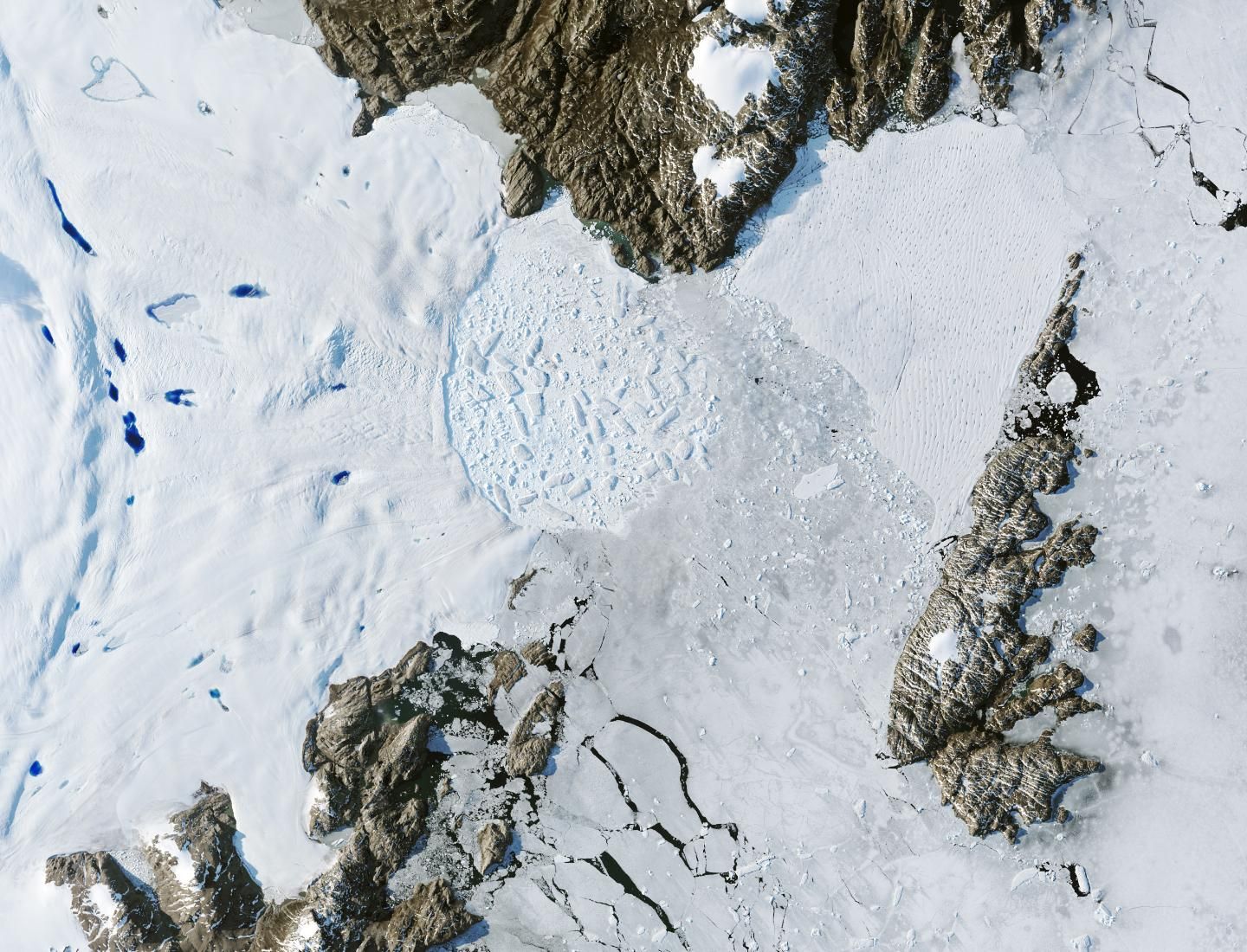 2022 Satellite image of Zachariae Isstrom, a glacier in northeast Greenland (Credit: NASA/USGS)