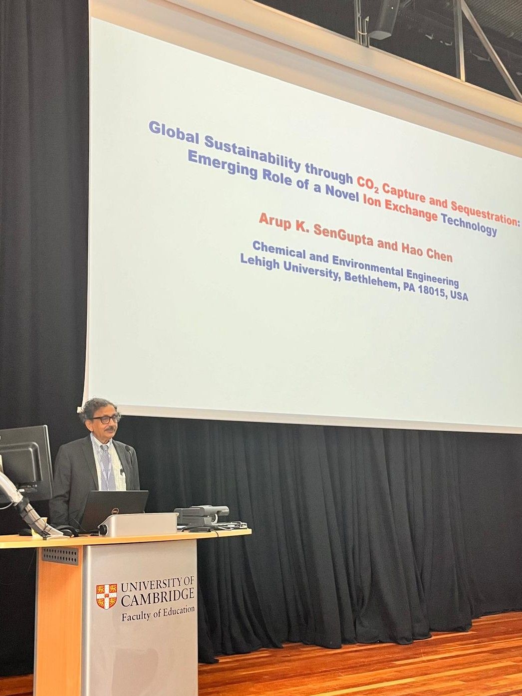 Arup SenGupta delivers plenary lecture at IEX 2024 at Cambridge University