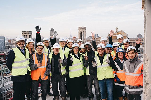 The Otis team at the Samaritaine project in France