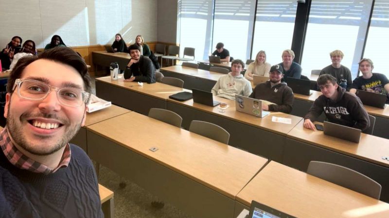 Bill Burden in classroom with students