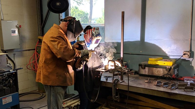 Materials Camp student welding
