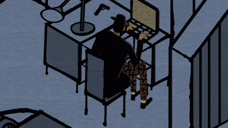 Person sitting at computer