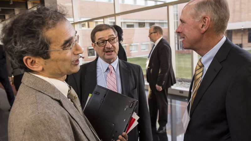 Professors Jain and Misiolek with Lehigh Trustee and alumnus Drew Freed.