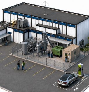 3D rendering of the gasification facility at the ERC