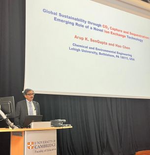 Arup SenGupta delivers plenary lecture at IEX 2024 at Cambridge University