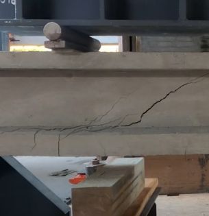 screenshot of crack in beam from team video