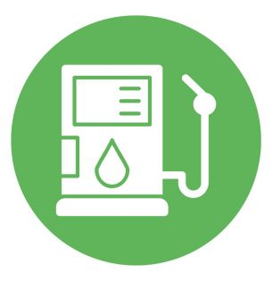 Fuel pump icon with green background