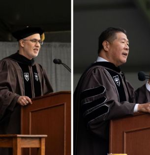 Scott Willoughby and Stephen Tang give commencement speeches
