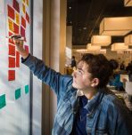 student brainstorming
