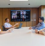 Assistant professor Ethan Yang (second from left) leads an international, five-institution collaboration to better understand the global confluence of society’s needs for food, energy, and water.
