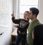 Professor Larry Snyder with students