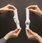 Hands holding bones