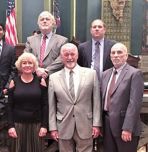 ISE faculty members and students pose for a photo in Harrisburg on the floor of the Pennsylvania Senate. (Photo courtesy Sen. Lisa Boscola)