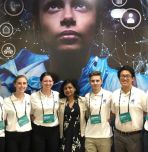 From left: Lena McDonnell, Brooke Glassman, Anu Jain (the sponsor of the Women's Safety XPRIZE competition), Cameron Cipriano, and Michael Wu.