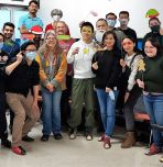 BioE graduate students at bowling event