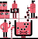 Conceptual illustration of bacteria research