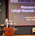 Elsa Reichmanis delivers opening remarks at the 2025 Lehigh Materials Symposium
