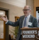 Dean Stephen DeWeerth speaks at installation ceremony