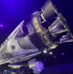 SpaceX Falcon Heavy booster displayed at NASA's Kennedy Space Center Visitor Complex 