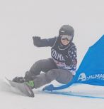 Mika Kizuka competes in snowboard championship