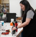 Ebru Demir in mechatronics lab