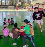 Nate and his fellow church members played games with the kids and taught them some new skills, including some English and chess on the phone app.