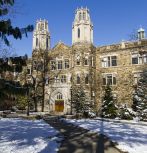 Packard Lab in snow covered landscape