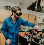 Anthony Tsekrekas working in lab