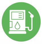 Fuel pump icon with green background