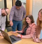 Prof. Joseph Menicucci (ChBE), Prof. Srinivas Rangarajan (ChBE), Madeline Judd '25, and Alex Pellett '23 '24G are part of the STEM Visualizations team.