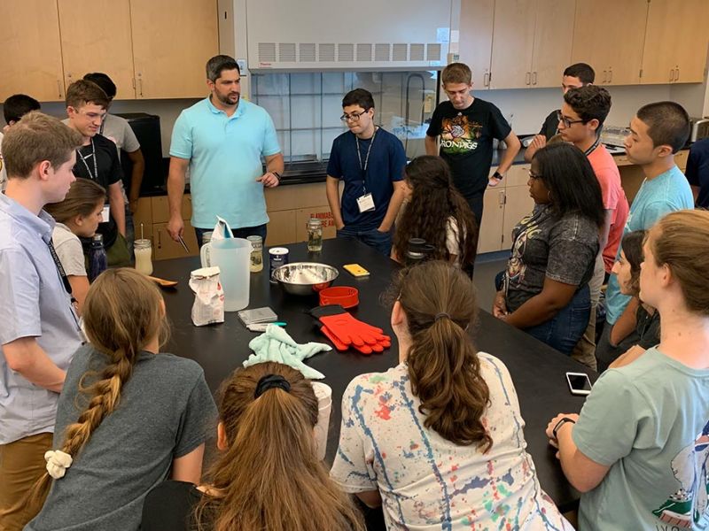 Josh Agar with SEI students