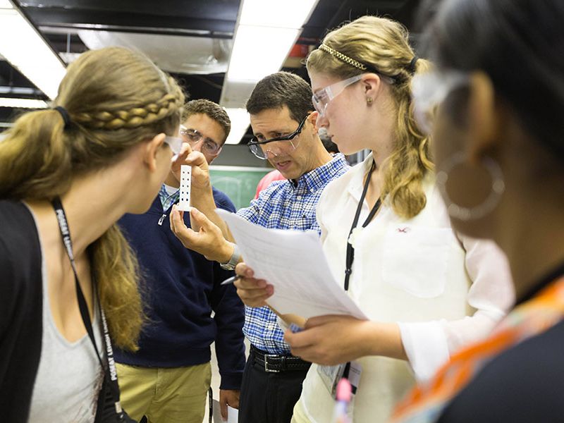 Professor Richard P. Vinci (1966-2019) with students in Lehigh University's Mechanical Behavior Laboratory