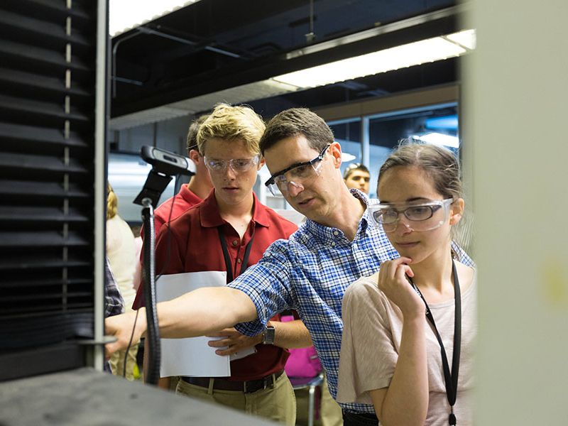 Professor Richard P. Vinci (1966-2019) with students in Lehigh University's Mechanical Behavior Laboratory