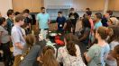 Josh Agar with SEI students