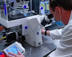 John McGlynn in research lab